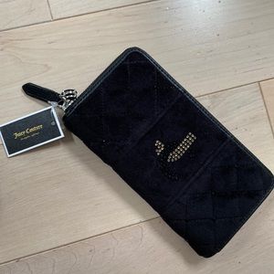 Juicy Couture Quilted Black Wallet with Gold Logo
